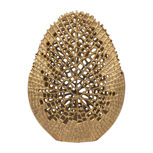 Metal, 18" Contemporary Vase, Gold