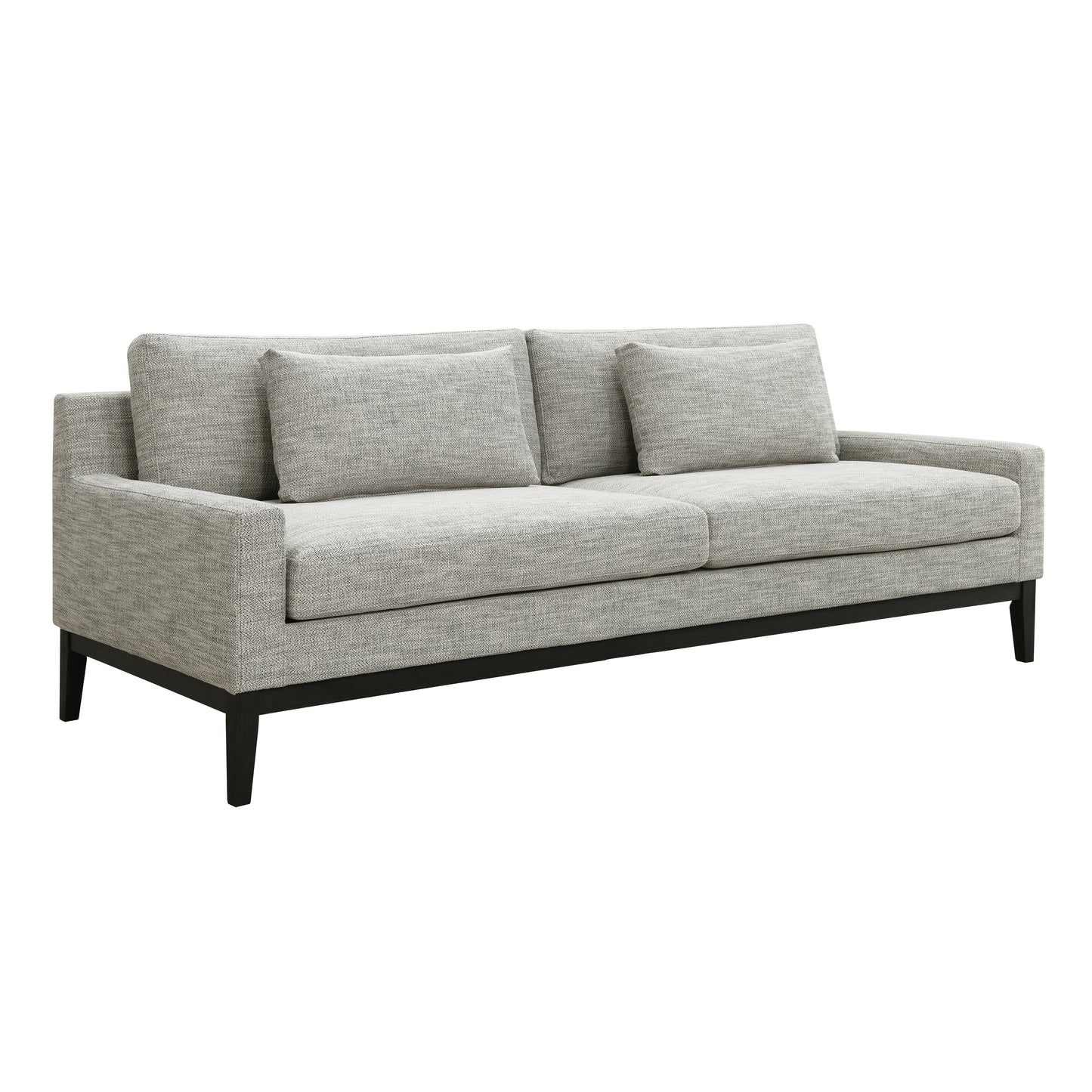 Wood, 3-seater  Bolstered Sofa, Tan/black Kd