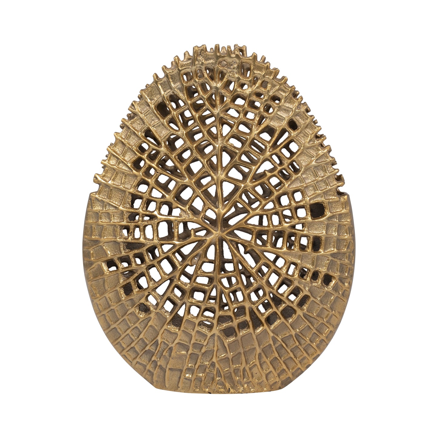 Metal, 14" Contemporary Vase, Gold