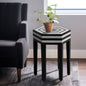 21" Hexagon Side Table, Black & White