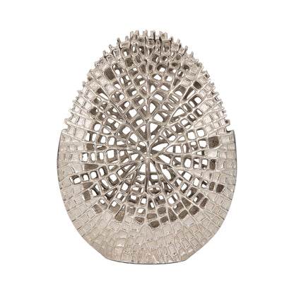 Metal, 14" Contemporary Vase, Silver