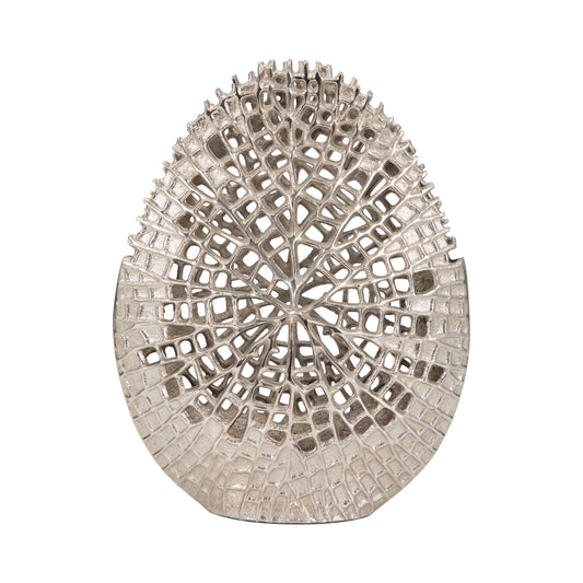 Metal, 14" Contemporary Vase, Silver