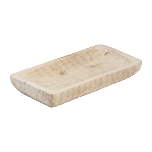 Wood, 16" Rectangular Tray, Natural