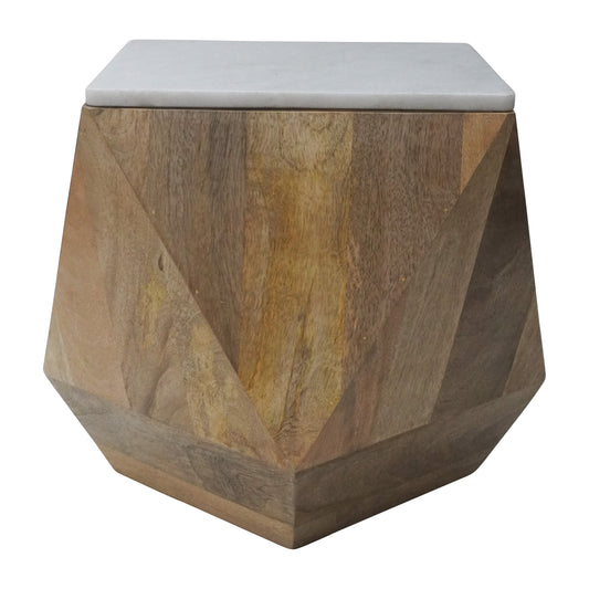 Wood, 20"dx17"h Diamond Shape Side Table, Natural