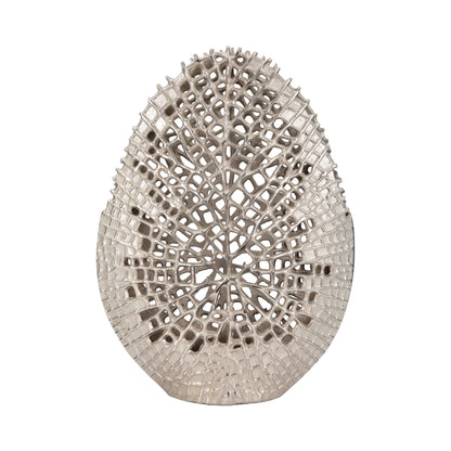 Metal, 18" Contemporary Vase, Silver