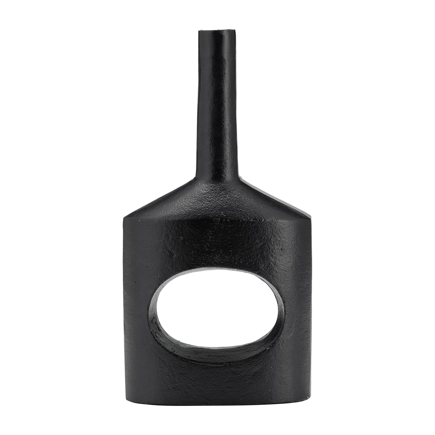 Metal,12"h, Small Modern Open Cut Out Vase,black