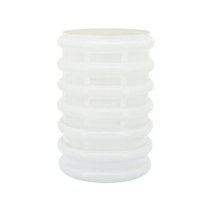 Glass, 9"h, Scallop Vase, White