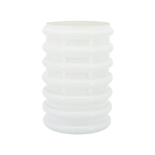 Glass, 9"h, Scallop Vase, White