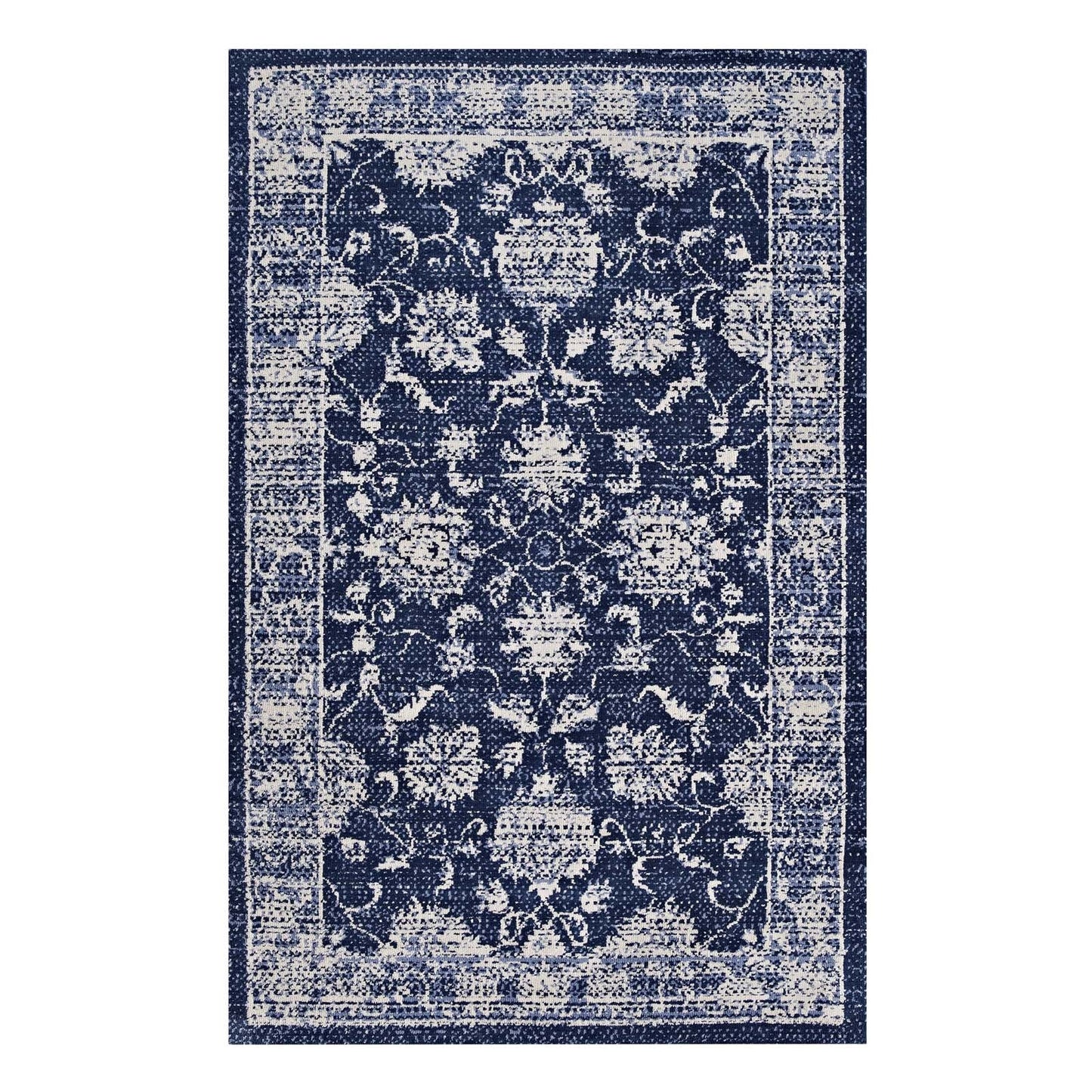 Kazia Distressed Floral Lattice 8x10 Area Rug