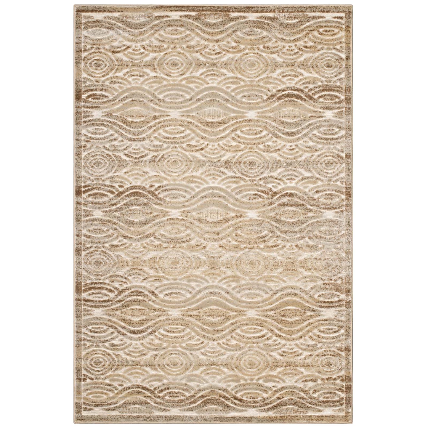 Kennocha Rustic Vintage Abstract Waves 8x10 Area Rug