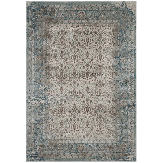 Dilys Distressed Vintage Floral Lattice 8x10 Area Rug