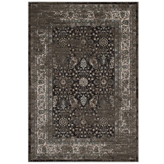 Berit Distressed Vintage Floral Lattice 8x10 Area Rug