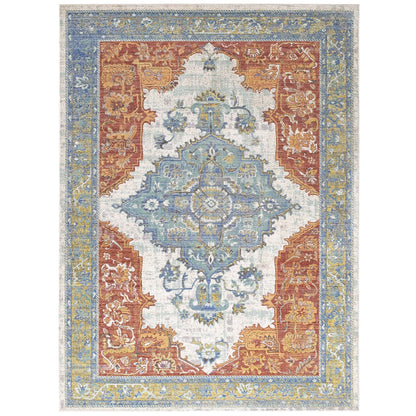 Citlali Distressed Southwestern Aztec 8x10 Area Rug