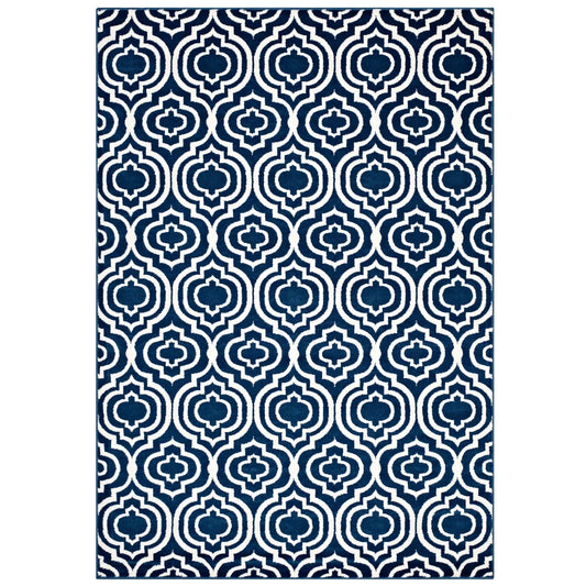 Frame Transitional Moroccan Trellis 5x8 Area Rug