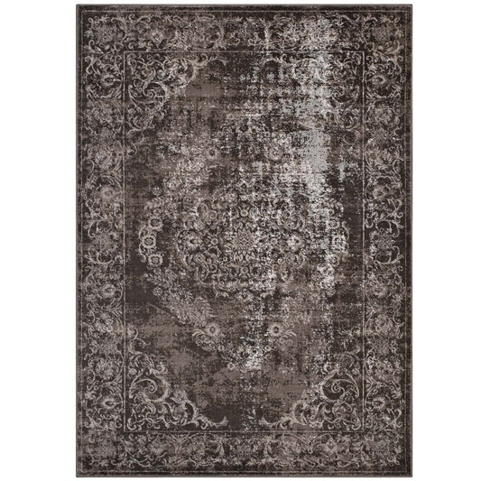 Gamela Rustic Vintage Ornate Floral Medallion 5x8 Area Rug