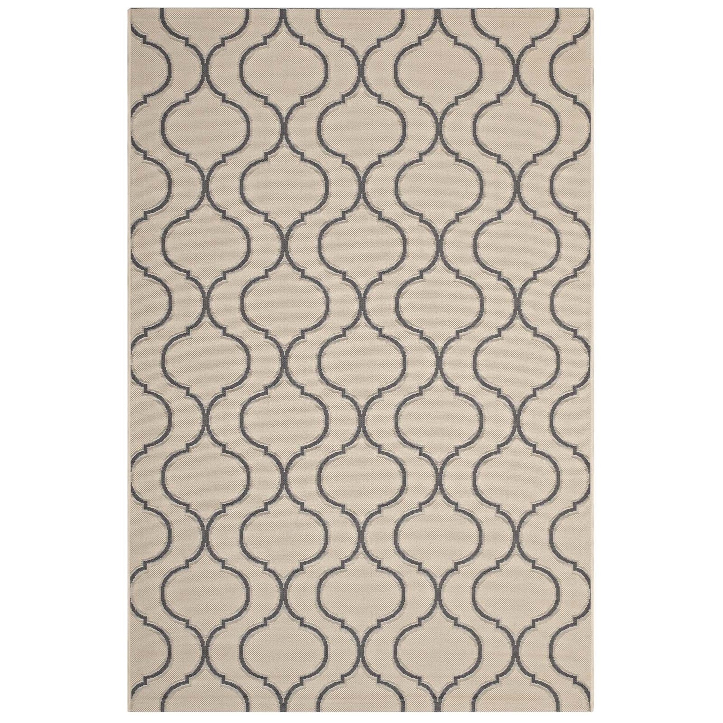 Linza Wave Abstract Trellis 5x8 Indoor and Outdoor Area Rug