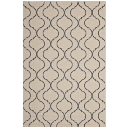 Linza Wave Abstract Trellis 5x8 Indoor and Outdoor Area Rug