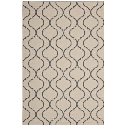 Linza Wave Abstract Trellis 5x8 Indoor and Outdoor Area Rug