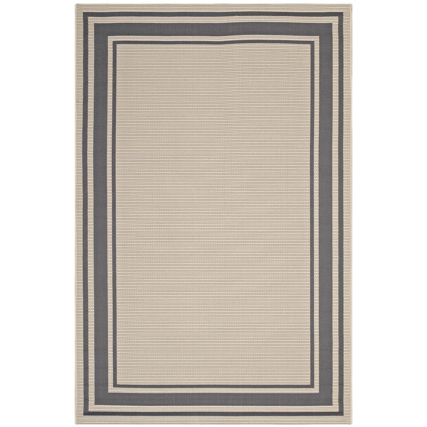 Rim Solid Border 5x8 Indoor and Outdoor Area Rug