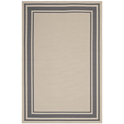 Rim Solid Border 5x8 Indoor and Outdoor Area Rug