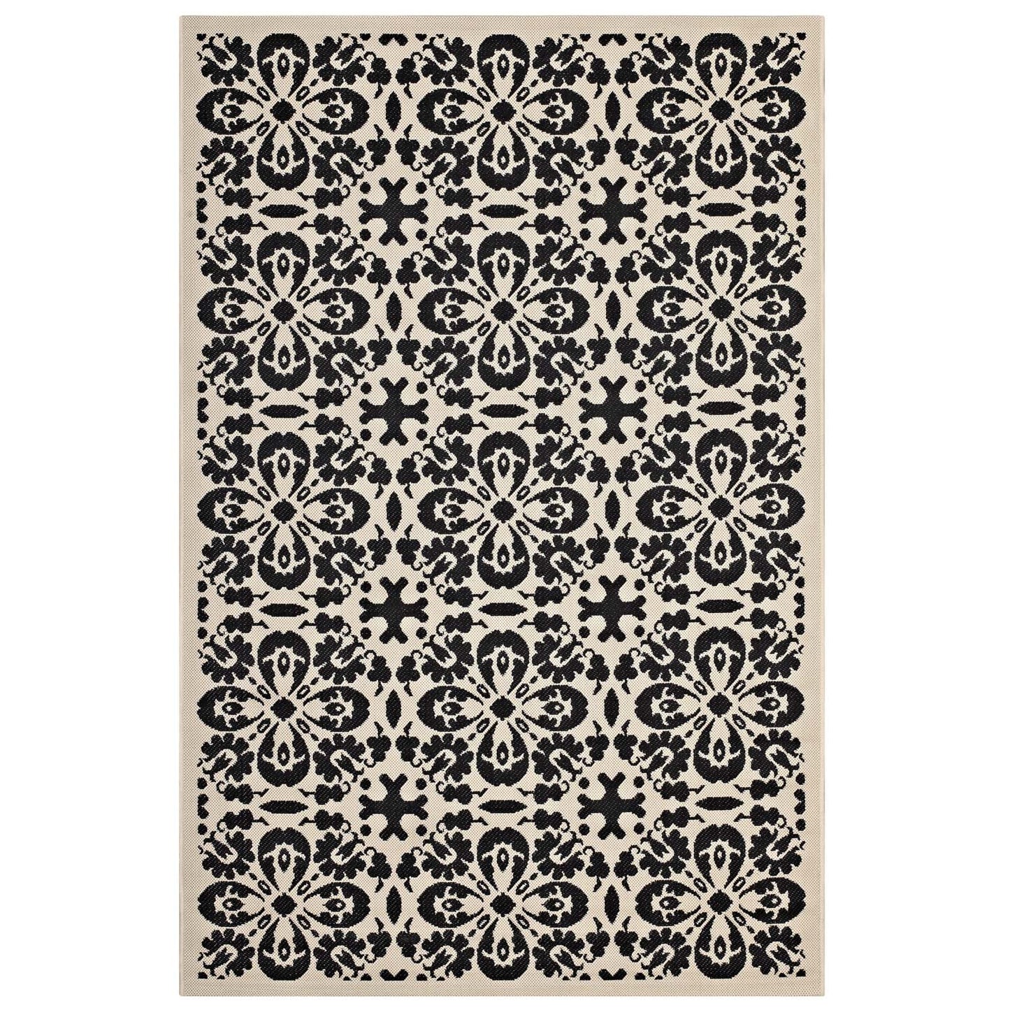 Ariana Vintage Floral Trellis 9x12 Indoor and Outdoor Area Rug