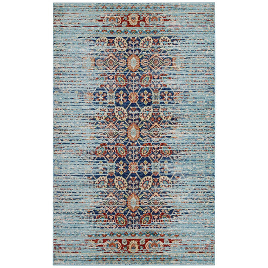 Naria Distressed Vintage Medallion 5x8 Area Rug