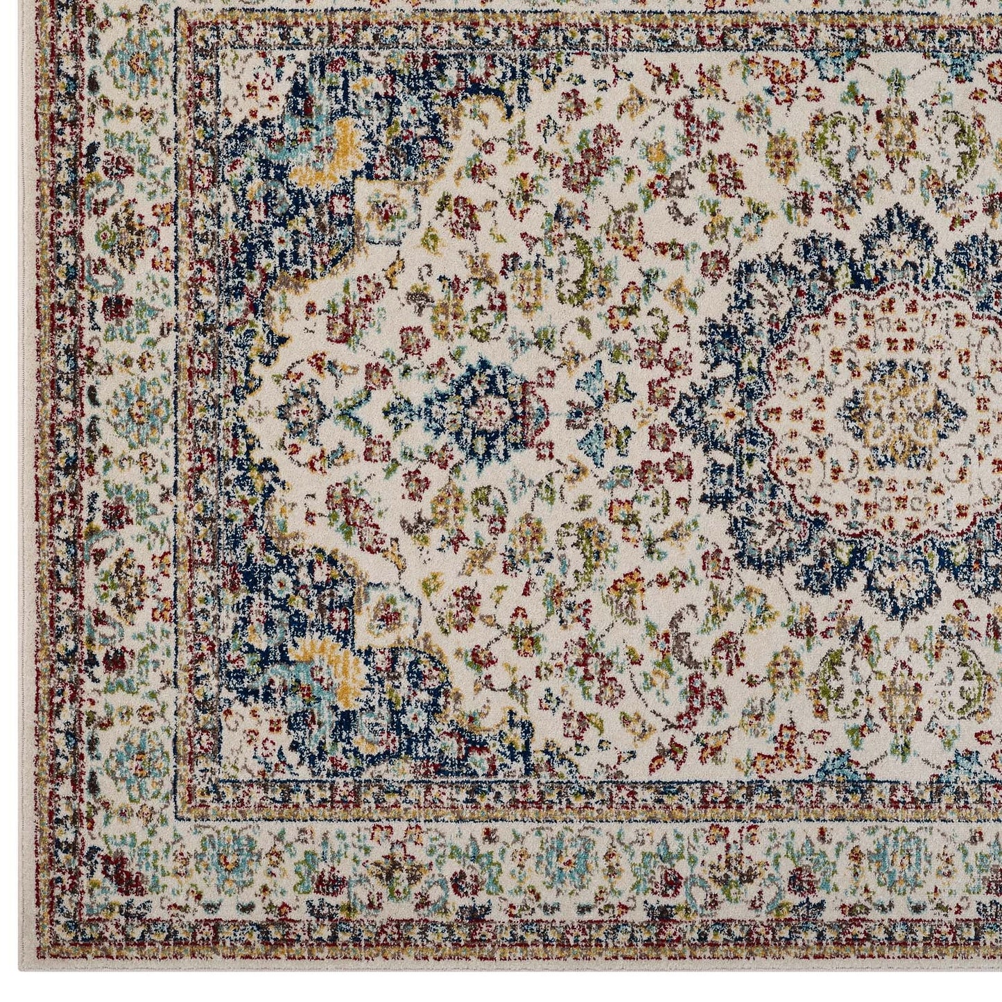 Meryam Distressed Vintage Medallion 5x8 Area Rug