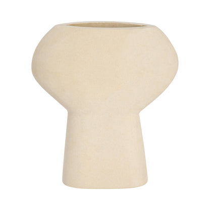 Stone, 11" Bulbous Vase, Natural