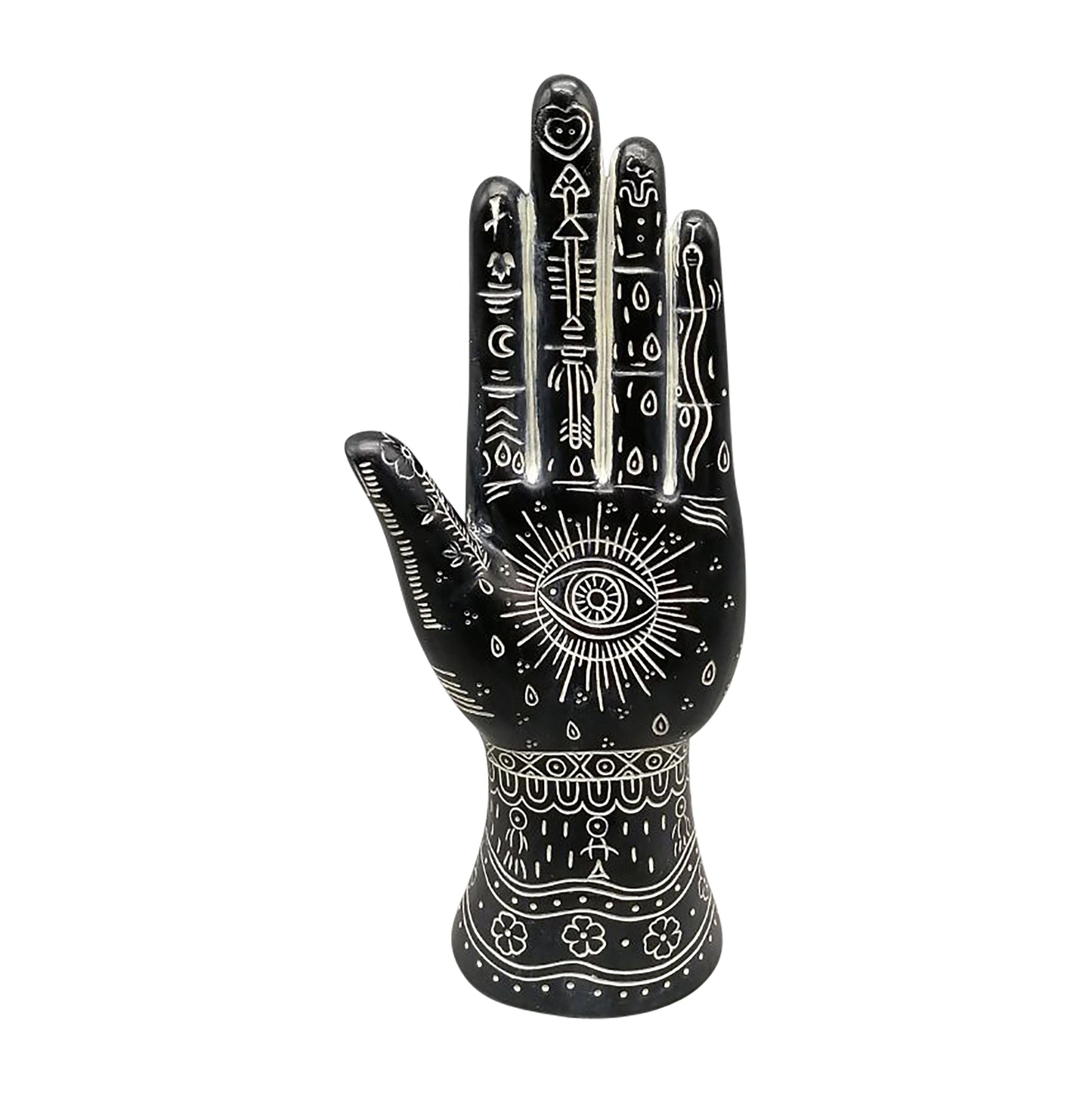 Resin, 10" Tattoo Hand, Black