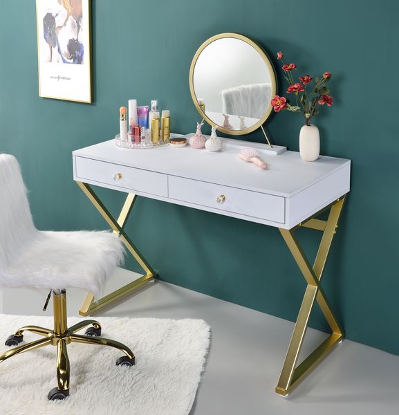 Coleen Vanity Desk W/Mirror & Jewelry Tray