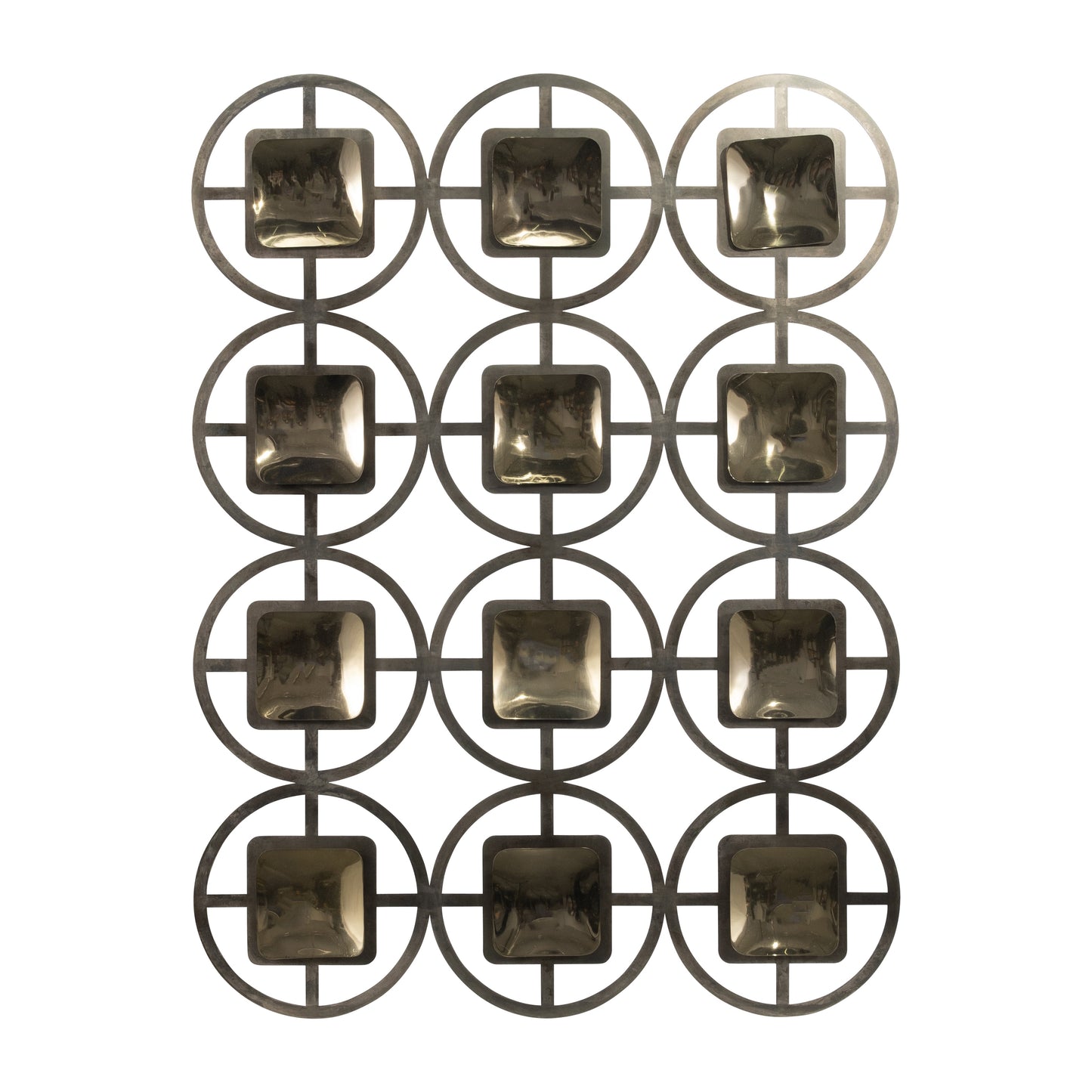 Metal, 40" Circles Wall Deco, Gold/black