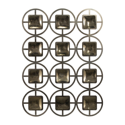 Metal, 40" Circles Wall Deco, Gold/black