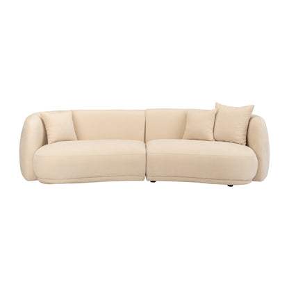 4-seat Curved Sofa, Ivory/beige 2boxes