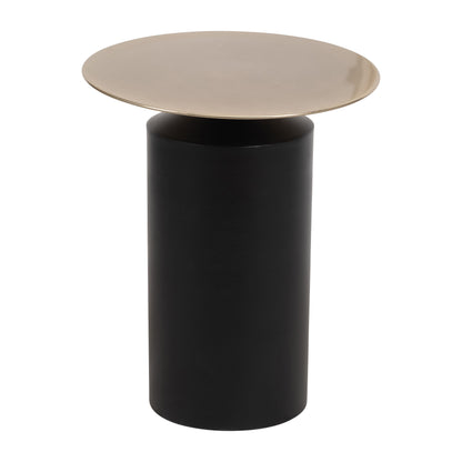 Metal, 19" Cylinder Accent Table, Black Kd