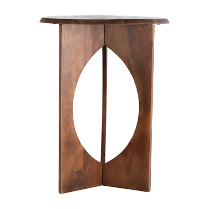 Wood, 18"d 24"h Modern Side Table, Dk Brown Kd