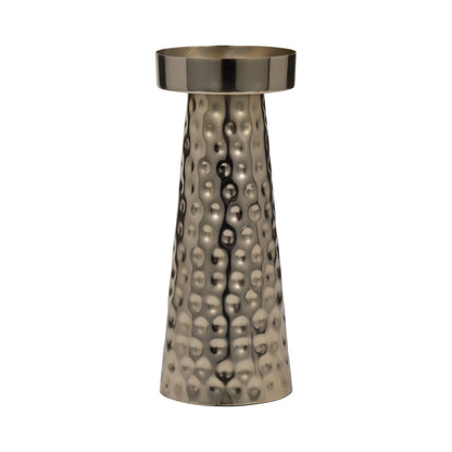 Metal, 10"h Hammered Candle Holder,  Gold