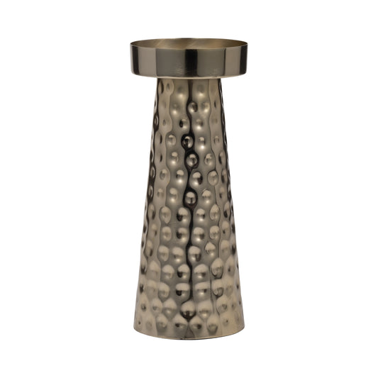 Metal, 10"h Hammered Candle Holder,  Gold