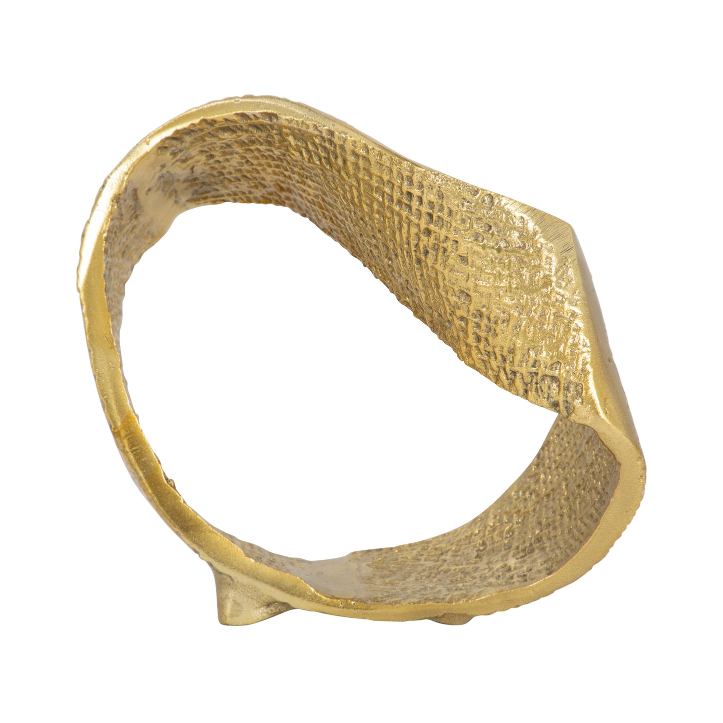 Metal, 8" Twisted Hammered Ring, Gold