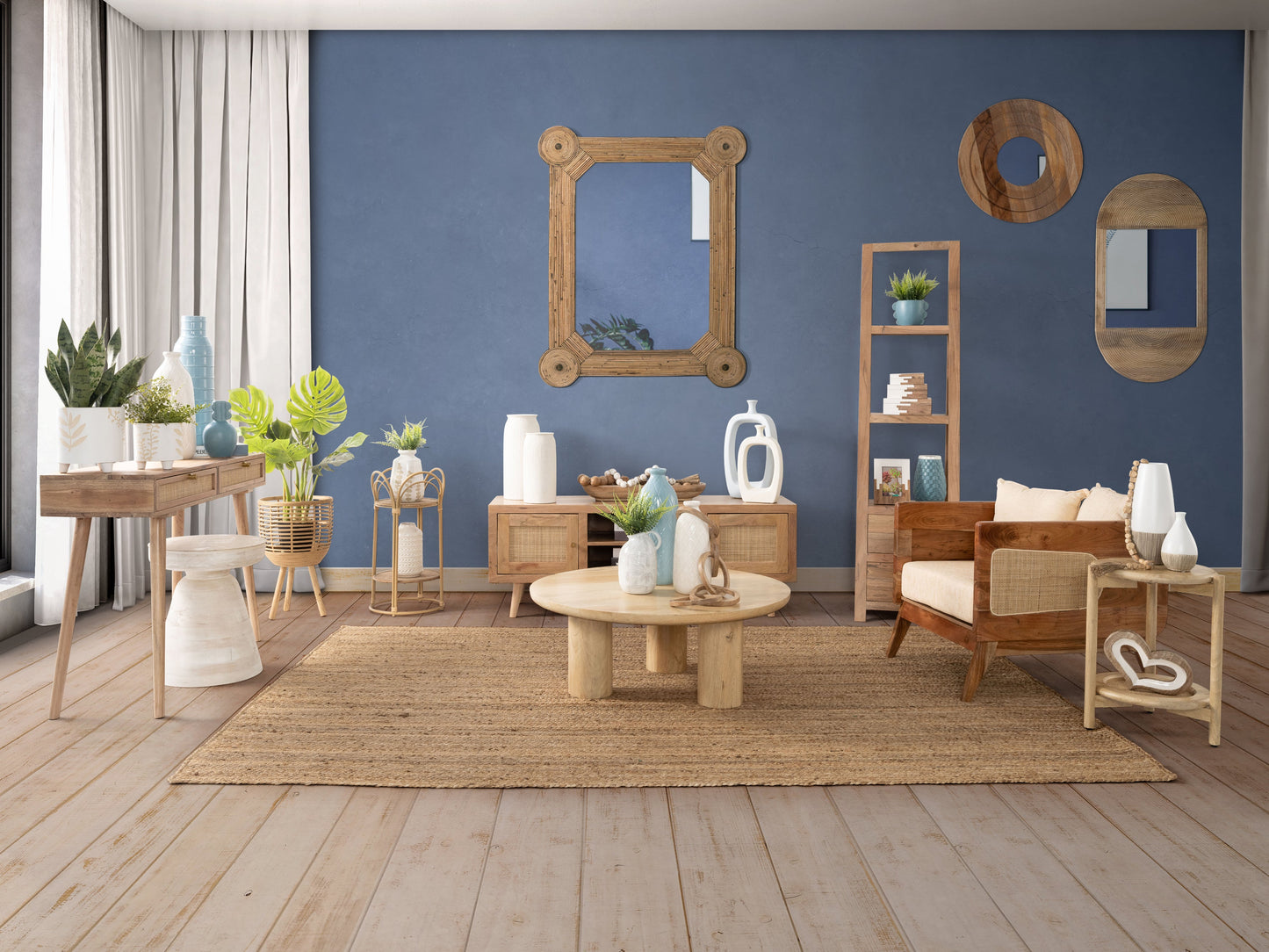 Bamboo, S/2 11/13"d Woven Planters, Brown