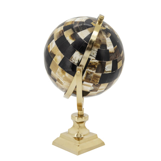 14"h Globe, Brown/gold