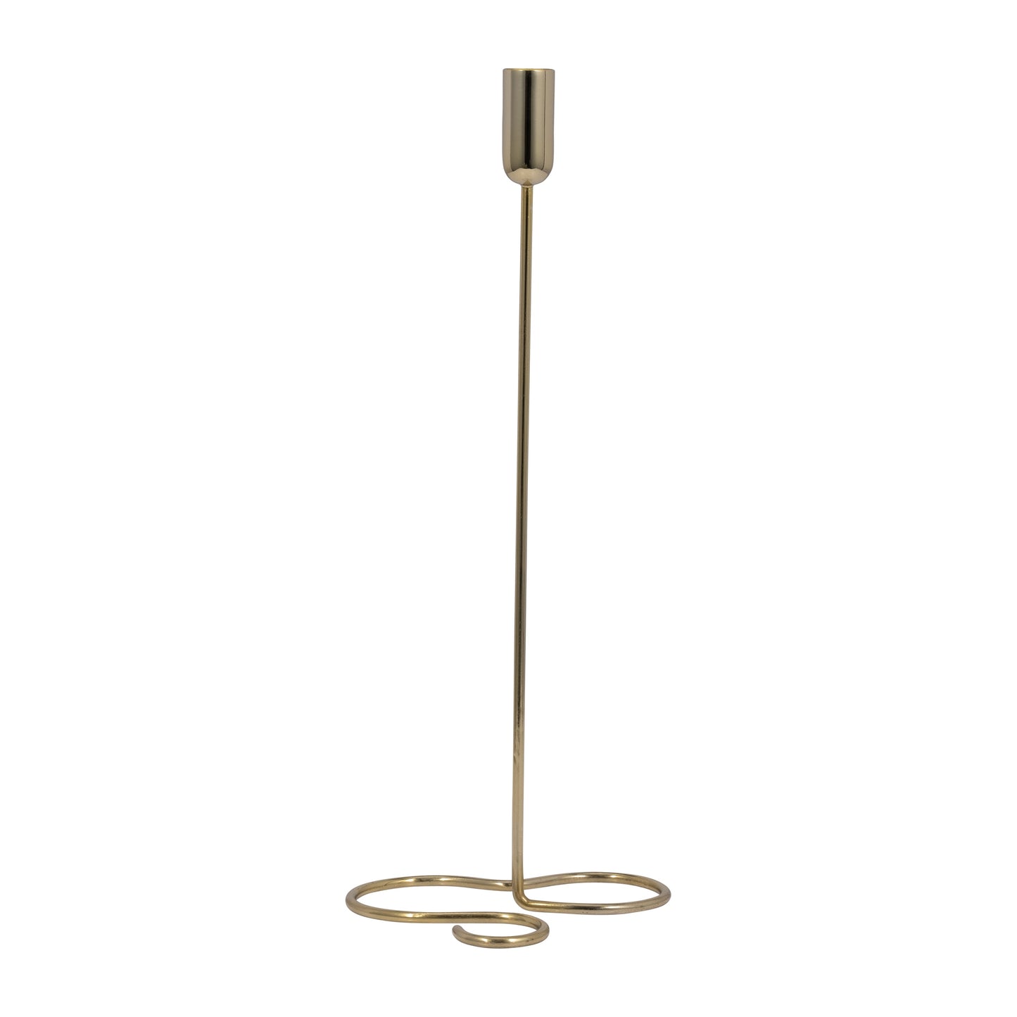 Metal, 16" Squiggly Base Taper Candleholder, Gold
