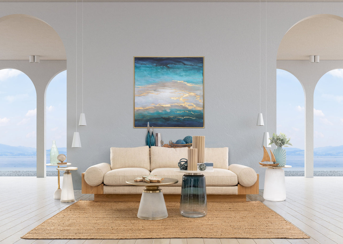 Cer, S/2 10/13?h Ribbed Vases, Irish Cream