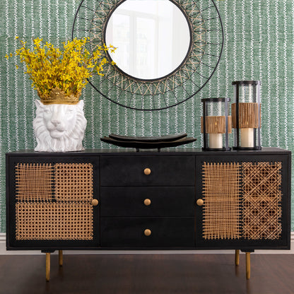 Wood 63x30" Patchwork Sideboard