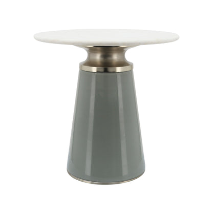 Marble Top, 18"h Nebular Side Table, Gray