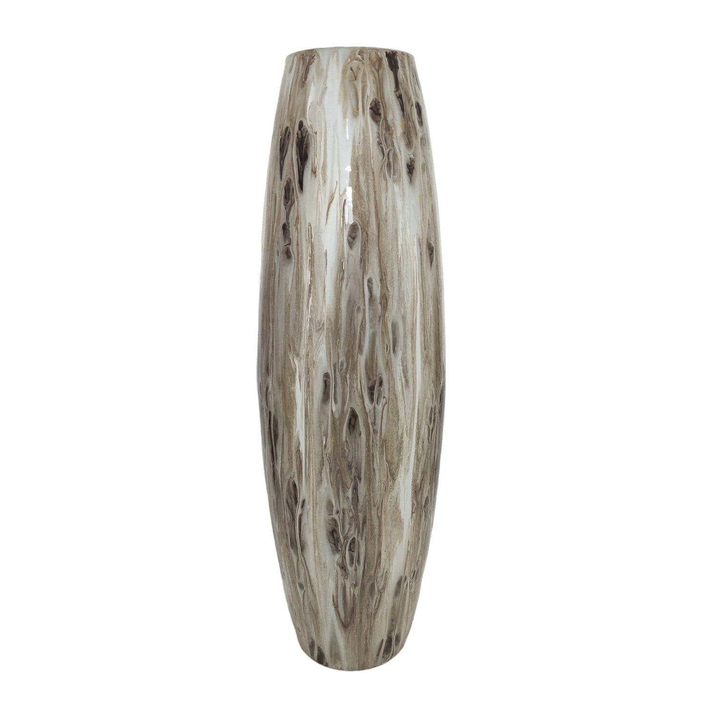 31" Curved Glass Vase Neutral Drip Finish, Multi