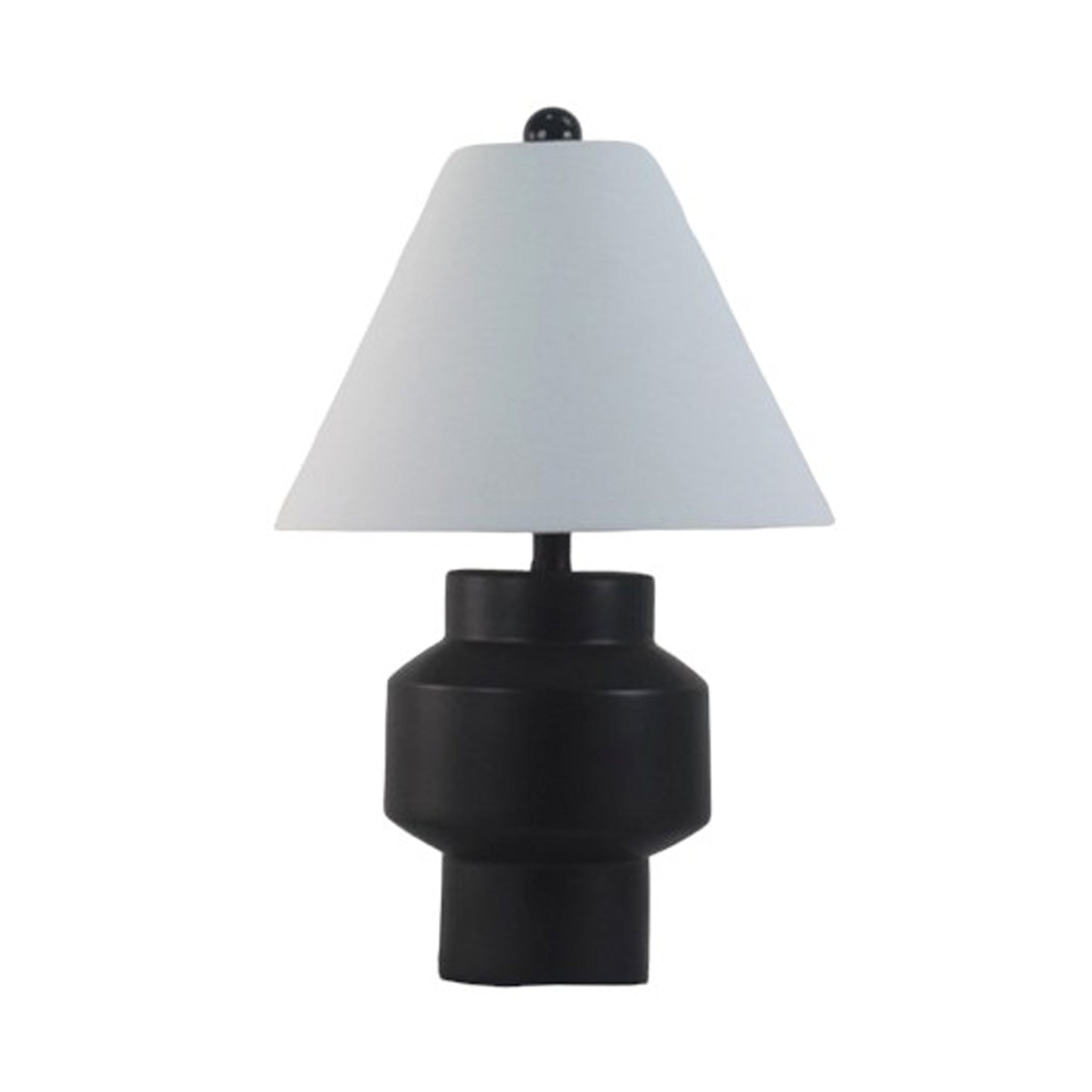 22" Modern Cylinder Table Lamp, Black