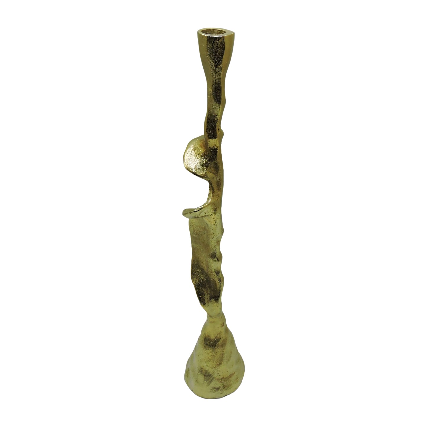 Metal, 21" Forged Taper Candleholder, Gold