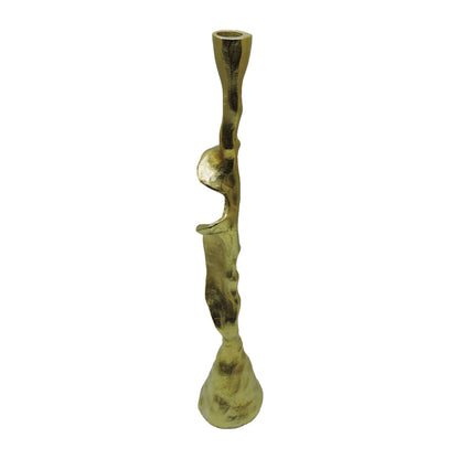 Metal, 21" Forged Taper Candleholder, Gold