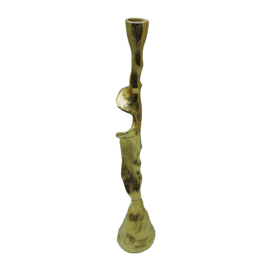 Metal, 21" Forged Taper Candleholder, Gold