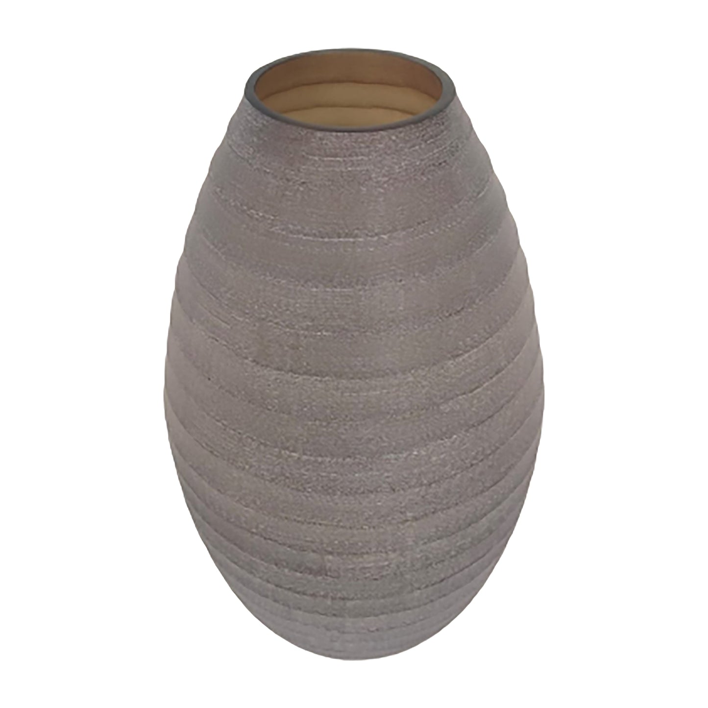 Glass, 13" Ridged Urn Vase, Champagne